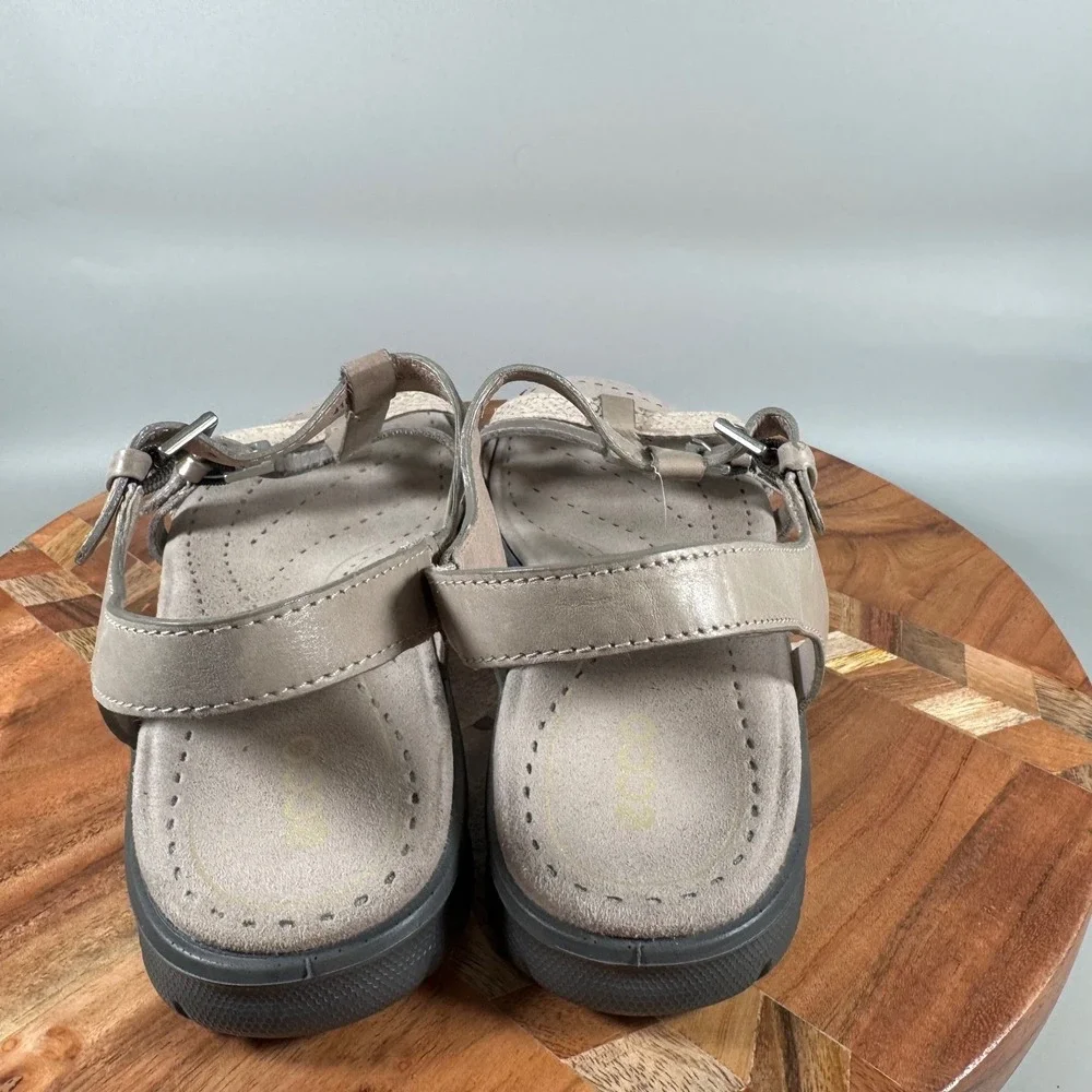 ECCO Womens Cruise Strappy Sandal Taupe Silver Snake‎ Print Leather EU 41 US 10